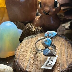 925 sterling triple Golden hills turquoise ring